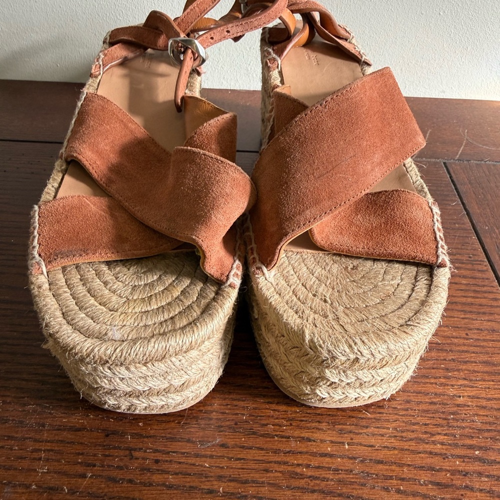 Rag & Bone Herra Women's Tan Espadrille‎ Wedge Sandals 9.5 - Picture 5 of 7
